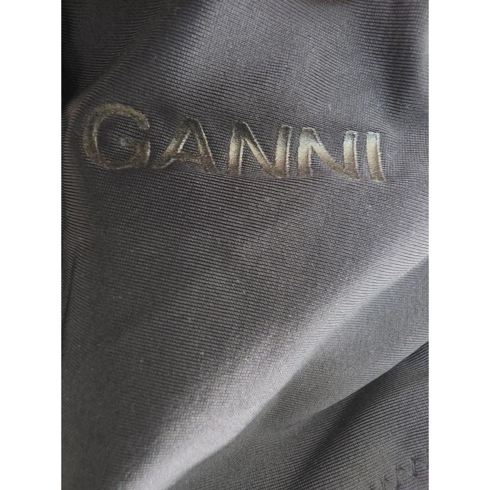 Ganni Swim Bottom Women Size 48 Solid Black High-Waisted Bikini Bottoms NWT - Picture 8 of 10